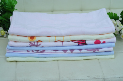 廠家直銷批發(fā)兼零售 蠡縣武家營(yíng)永剛精品家紡商店推介無(wú)捻32股高檔方塊紗布印花童巾